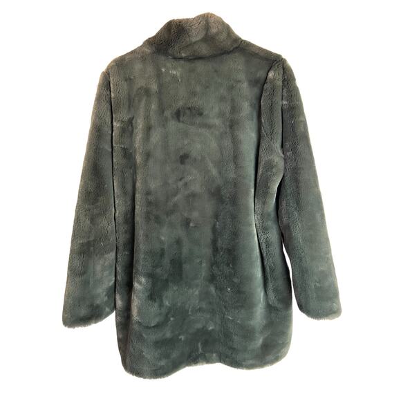 Rino & Pelle Green Faux Fur Jacket Size 42 / US 6 Mob Wife Twee Glam Warm Furry - Picture 2 of 9